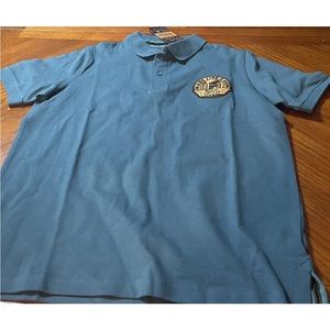 Royal Enfield Motorcycle Mens Blue Short Sleeve Polo! Medium